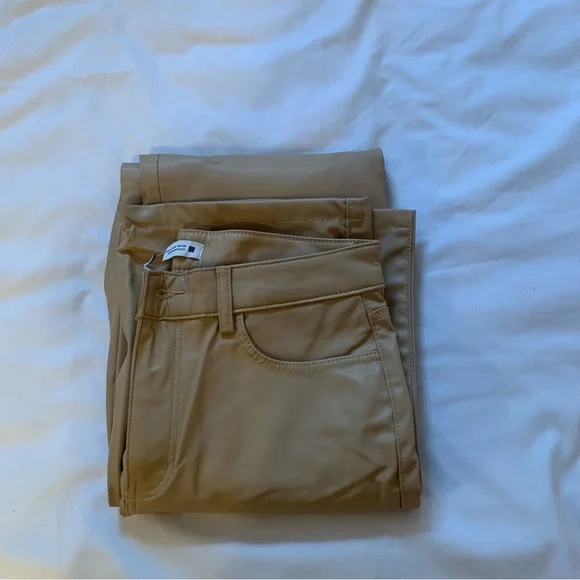 Melina pants lookalike! Faux leather beige nude flare out pants - Picture 7 of 8